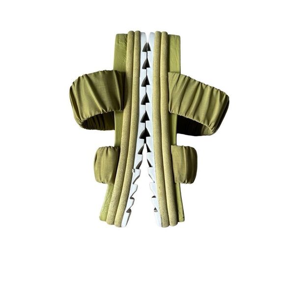 Sorel Roaming Two-Strap Womens size 8 Olive Green Ruched 2-Strap Slide Sandals - Picture 6 of 8